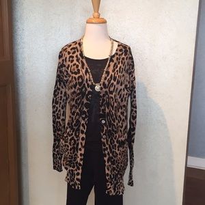Ellison leopard print cardi size L
